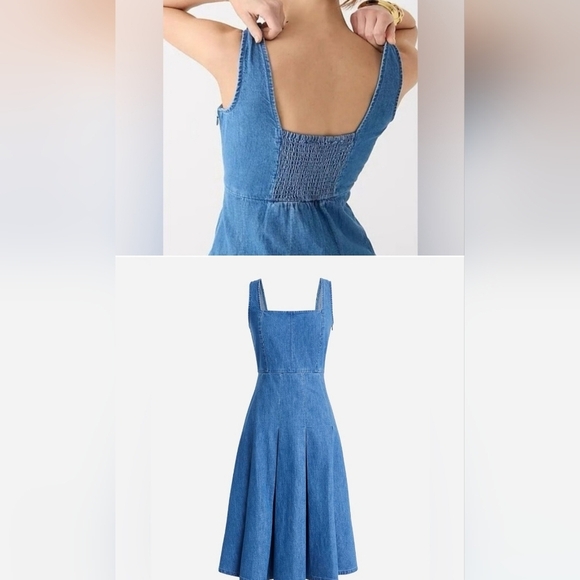Plated Denim Blue Midi Dress,J.CREW,  Size 2, pre-loved excellent conditions - Picture 2 of 16